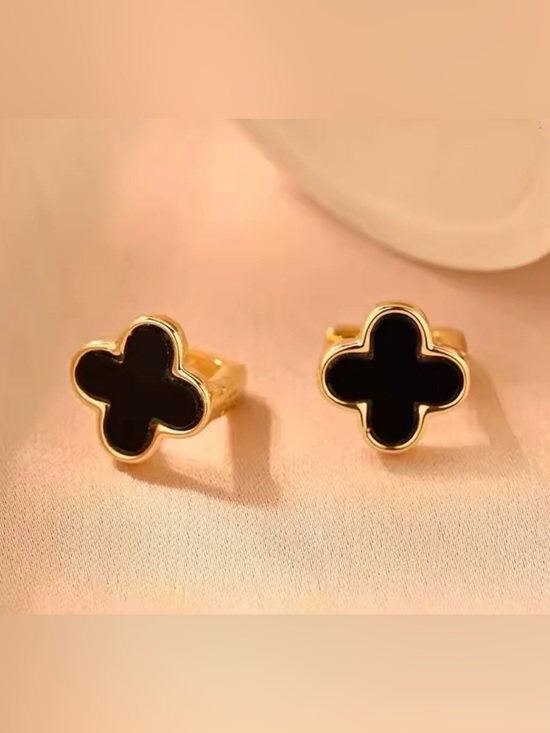 Jewelry - Black Clover Stud Earrings - cloverleaf